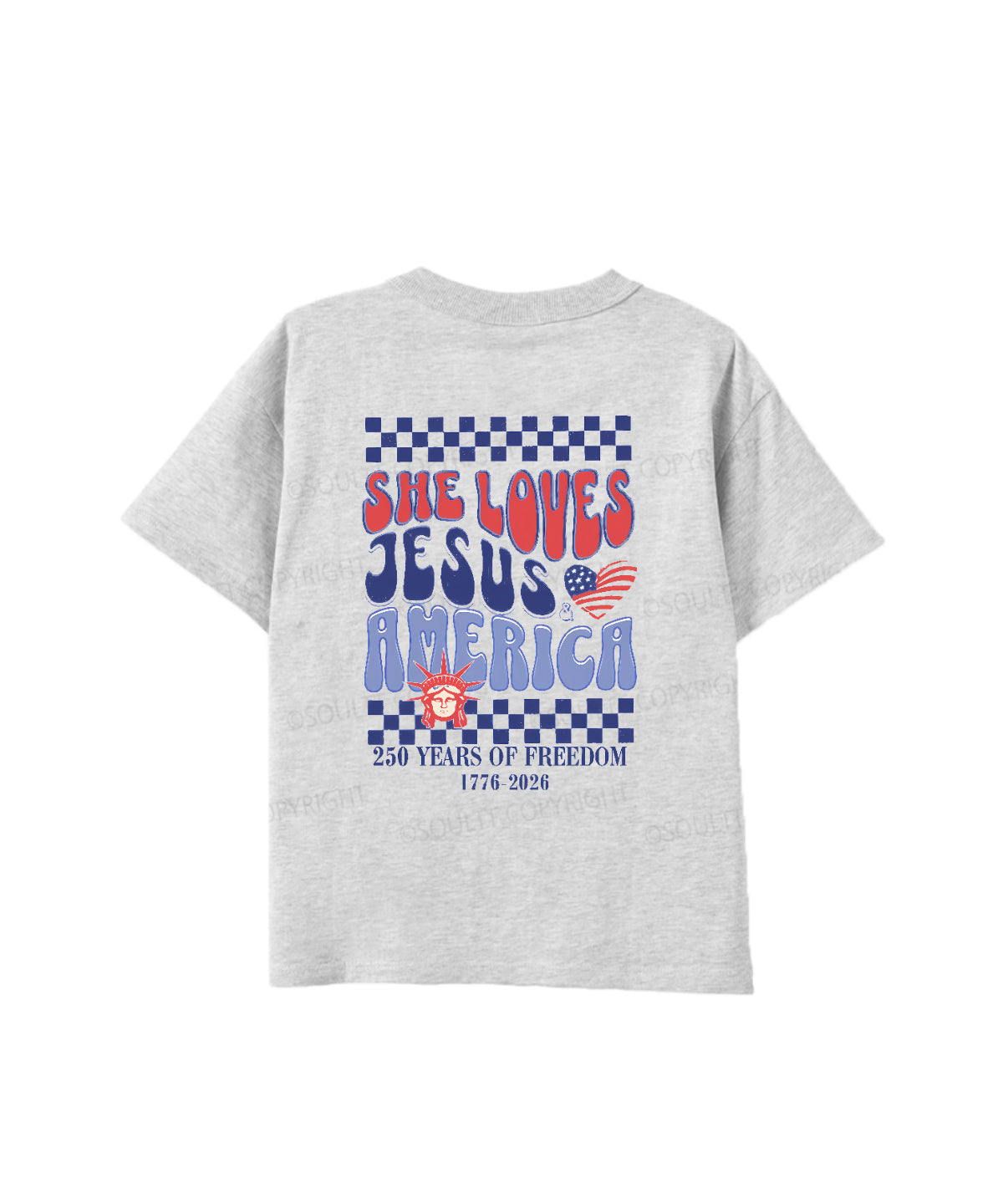 Kids She Loves Jesus And America Double Sided Cotton Christian T-shirt