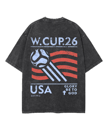 2026 World Cup Double Sided Unisex Washed Christian T-shirt