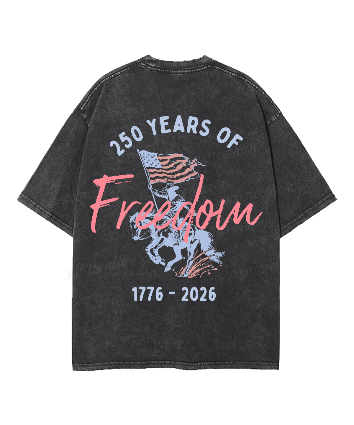 250 Years America Anniversary Double Sided Unisex Washed Christian T-shirt