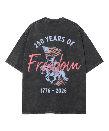 250 Years America Anniversary Double Sided Unisex Washed Christian T-shirt