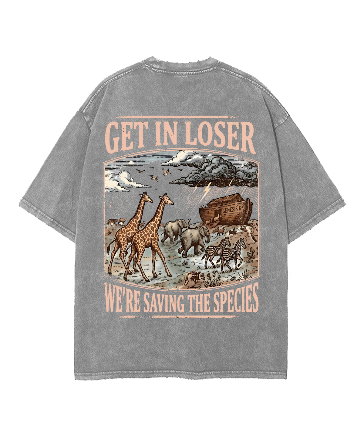We're Saving The Species Double Sided Unisex Washed Christian T-shirt
