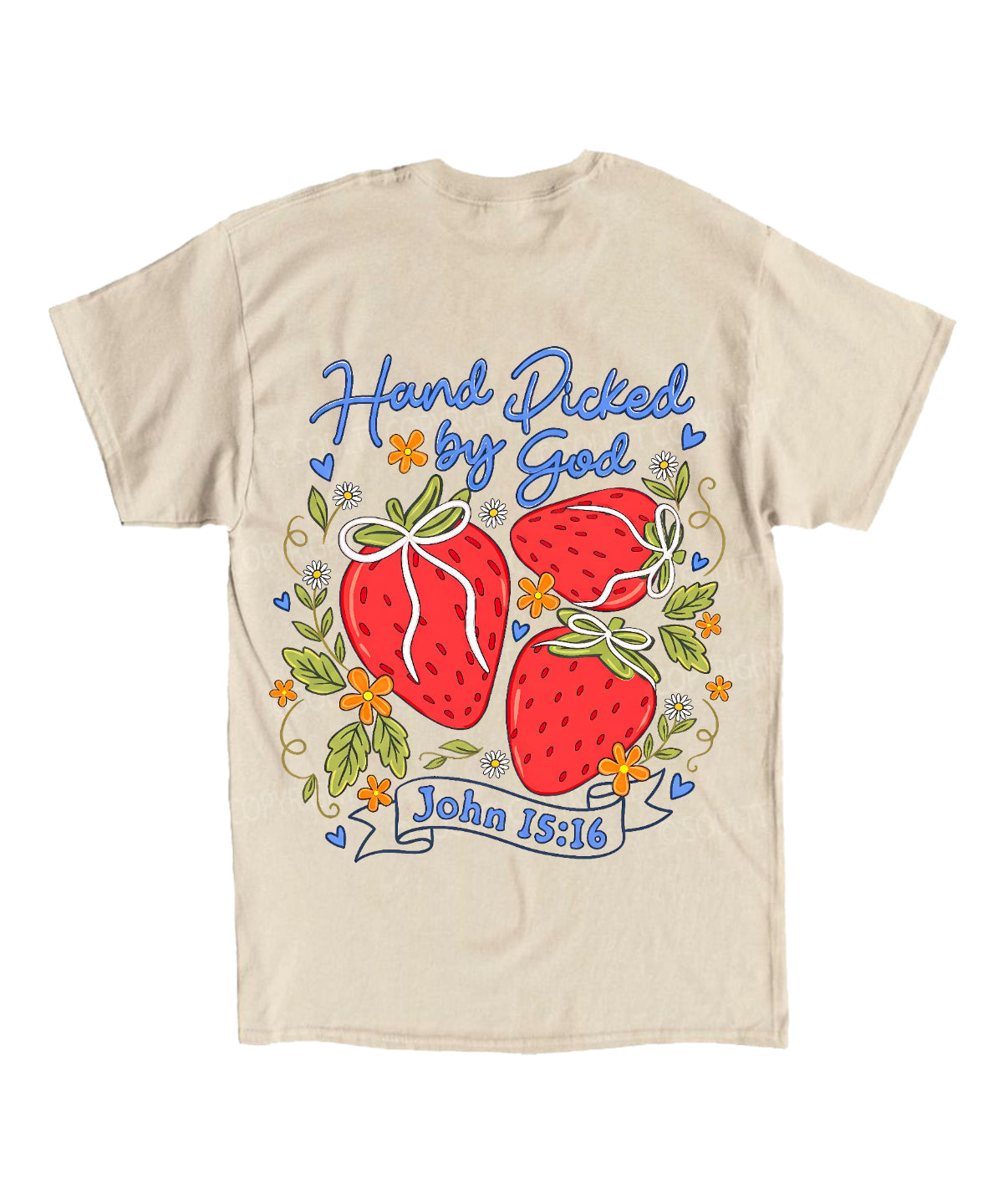 Hand Picked By God Double Sided Unisex Cotton Christian T-Shirt