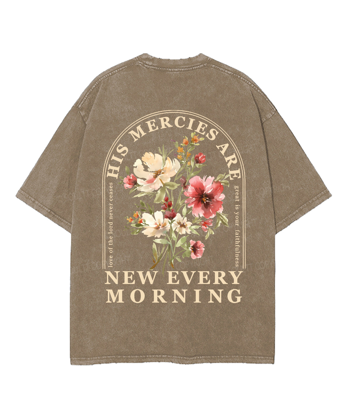 His Mercies Are New Every Morning Double Sided Unisex Washed Christian T-shirt