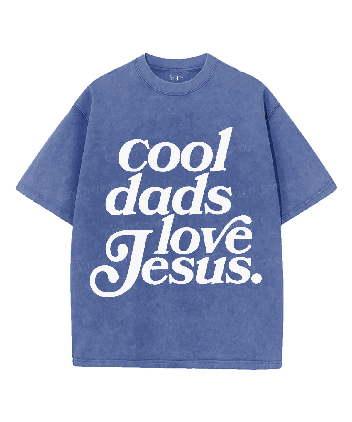 Cool Dads Loves Jesus Unisex Washed Christian T-shirt