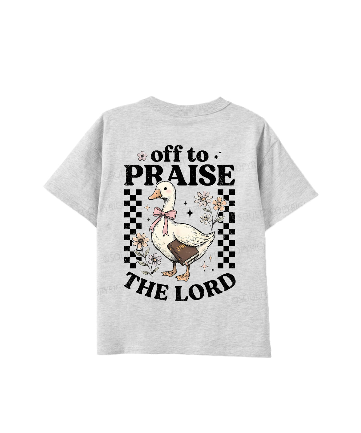 Kids Off To Praise The Lord Double Sided Cotton Christian T-shirt