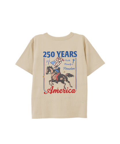 Kids 250 Years America Anniversary Double Sided Cotton Christian T-shirt