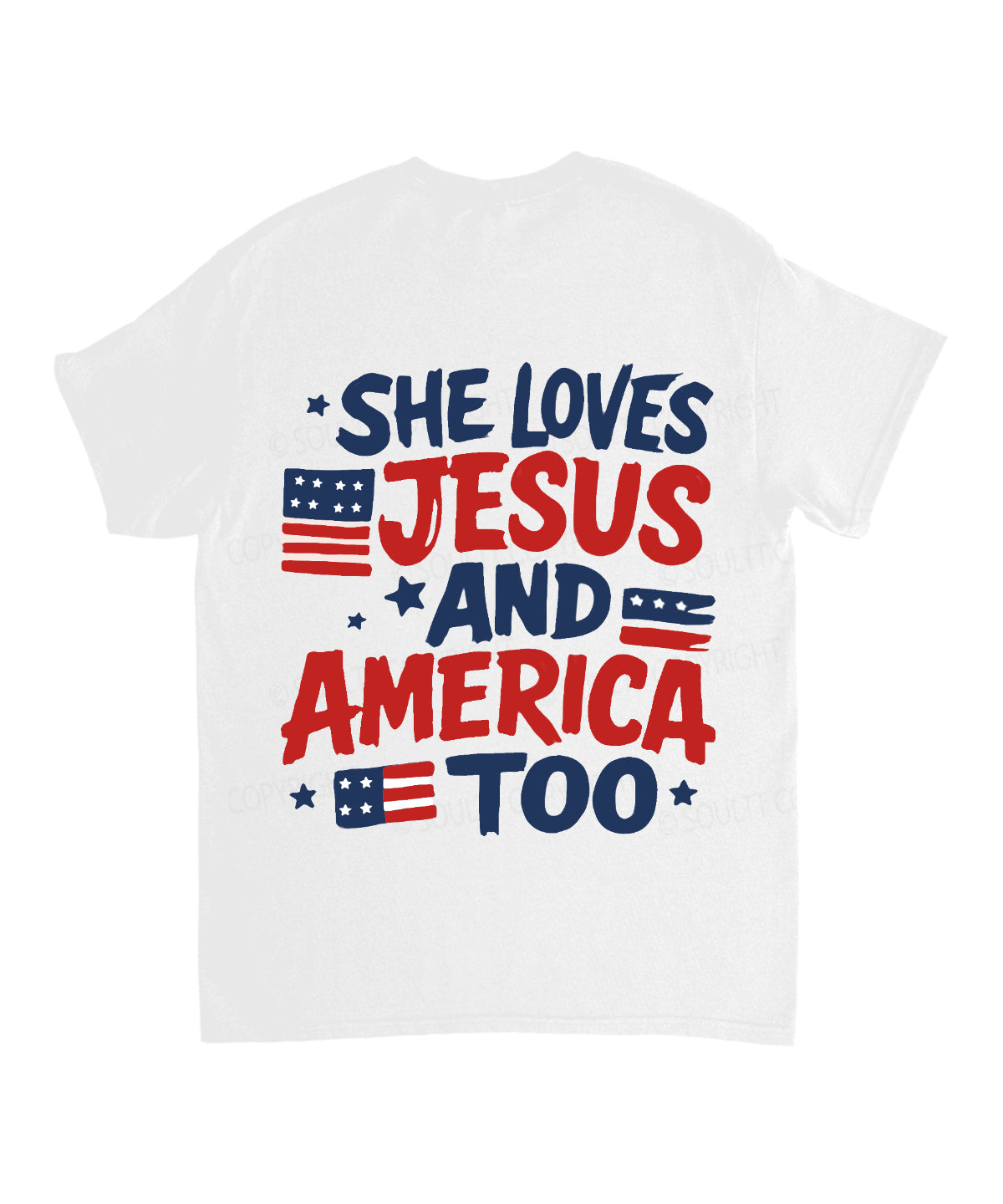She Loves Jesus And America Too Double Sided Unisex Cotton Christian T-Shirt