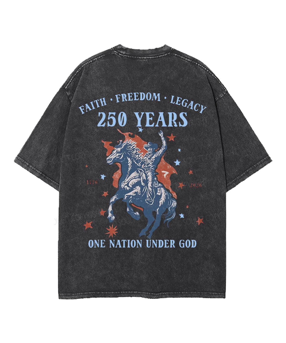 250 Years America Anniversary Double Sided Unisex Washed Christian T-shirt