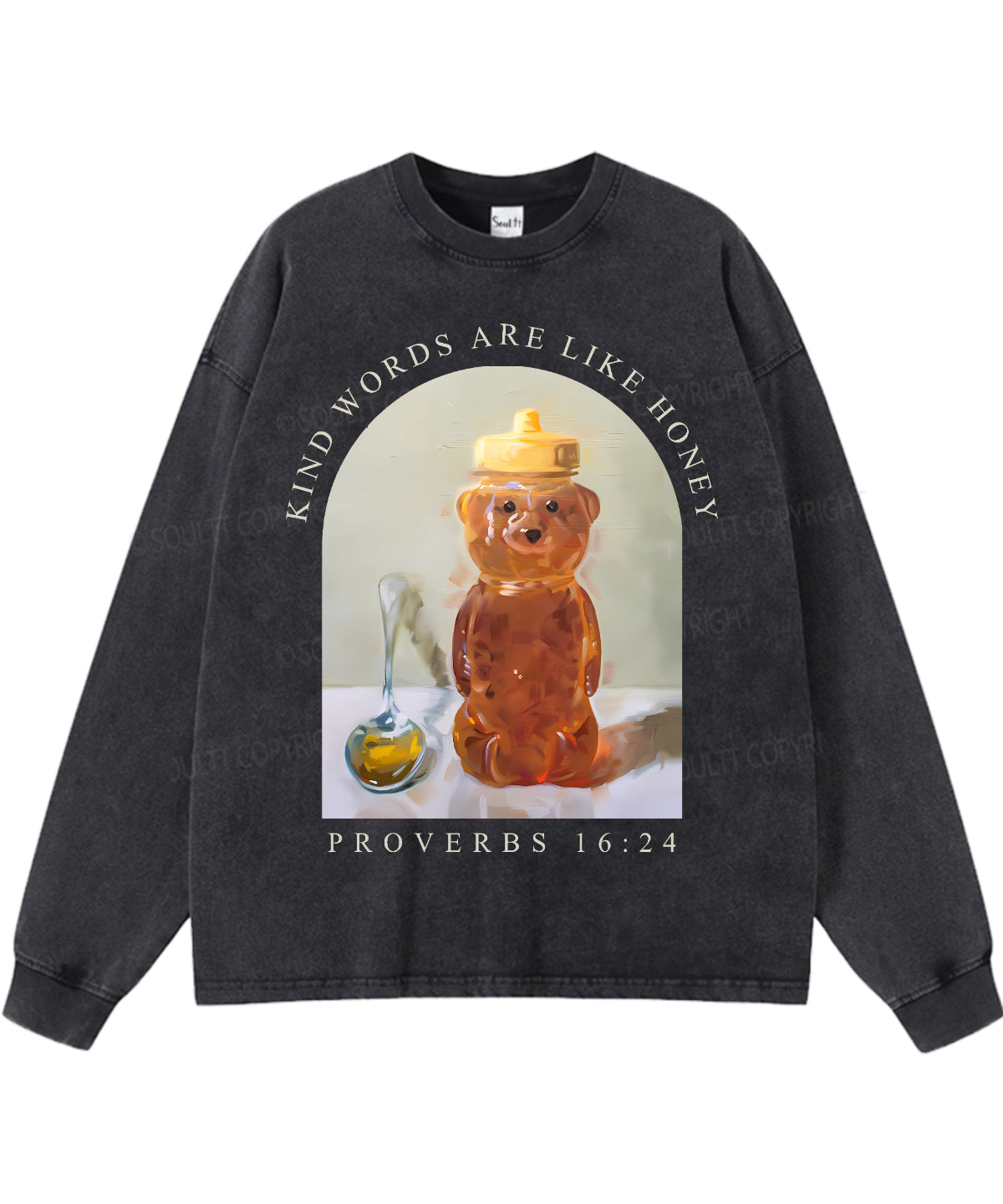 Kind Words Are Like Honey Washed Christian Long-sleeve T-shirt
