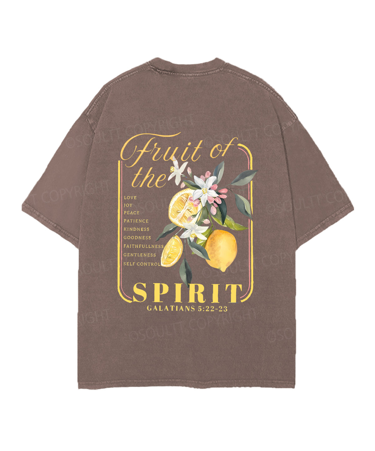 Fruit Of The Spirit Double Sided Unisex Christian Washed T-Shirt & Shorts