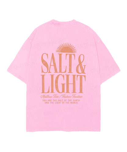 Salt & Light Double Sided Unisex Christian Washed T-Shirt & Shorts