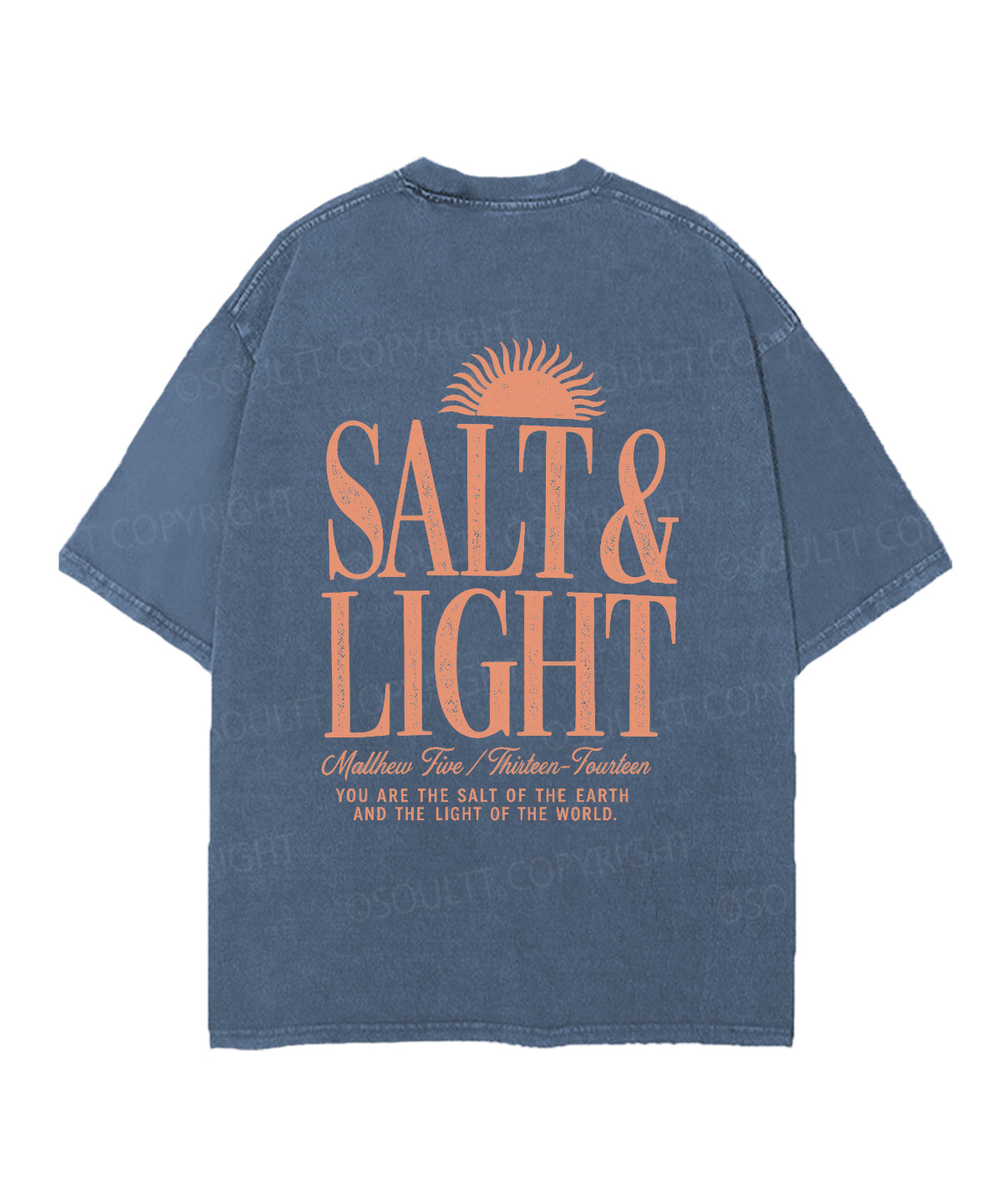 Salt & Light Double Sided Unisex Christian Washed T-Shirt & Shorts