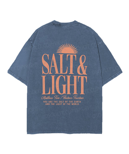 Salt & Light Double Sided Unisex Christian Washed T-Shirt & Shorts