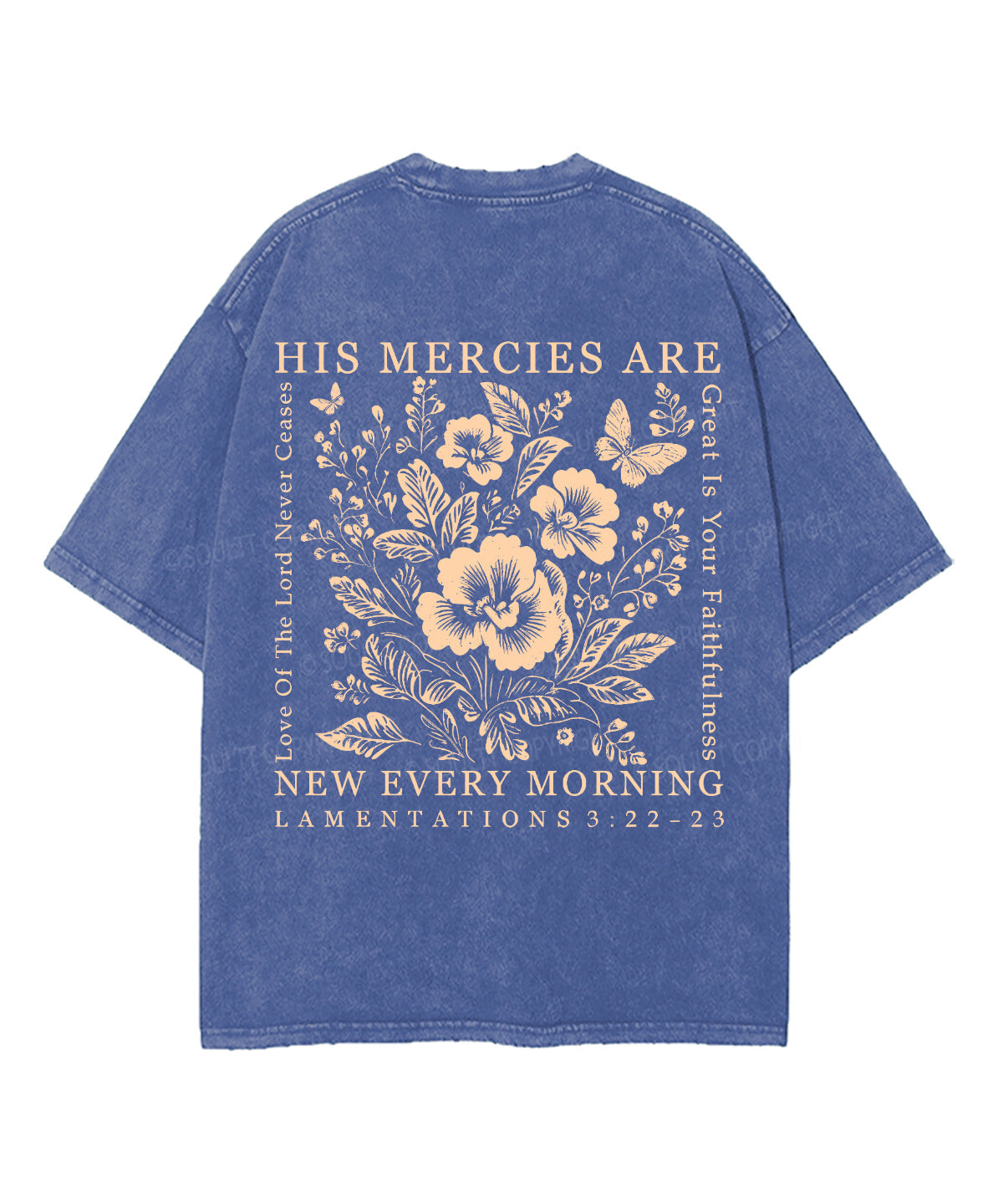 His Mercies Are New Every Morning Double Sided Unisex Washed Christian T-shirt