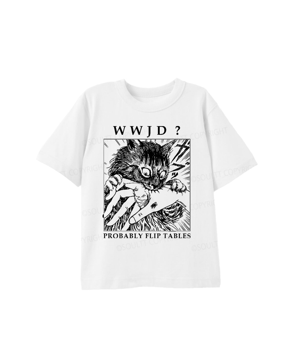 Kids WWJD? Probably Flip Tables Cotton Christian T-shirt