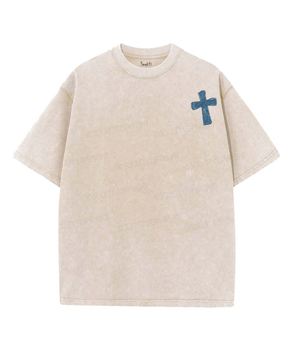 Heaven Pours Out Blessings Double Sided Unisex Washed Christian T-shirt