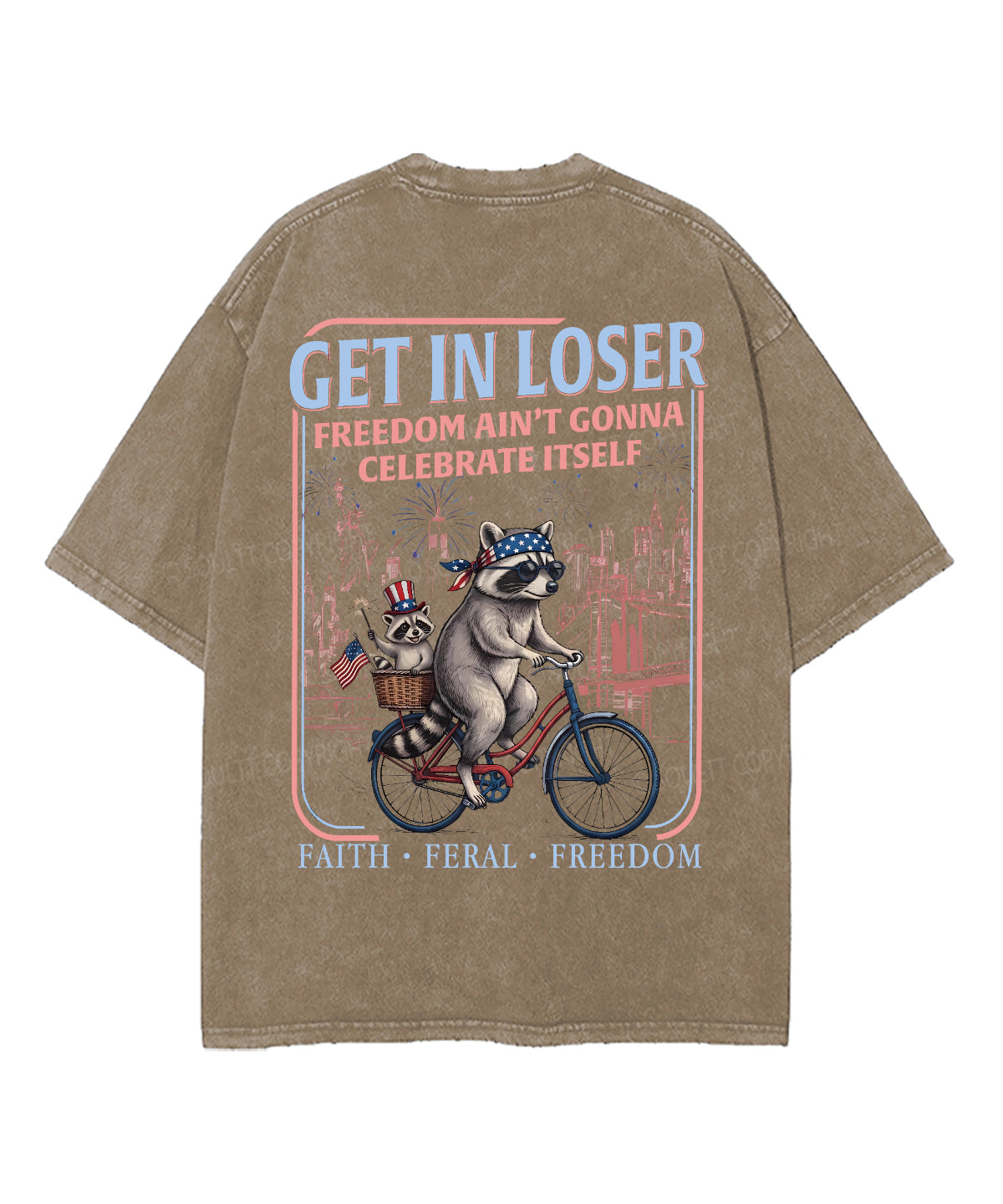 Freedom Ain't Gonna Celebtat Itself Double Sided Unisex Washed Christian T-shirt