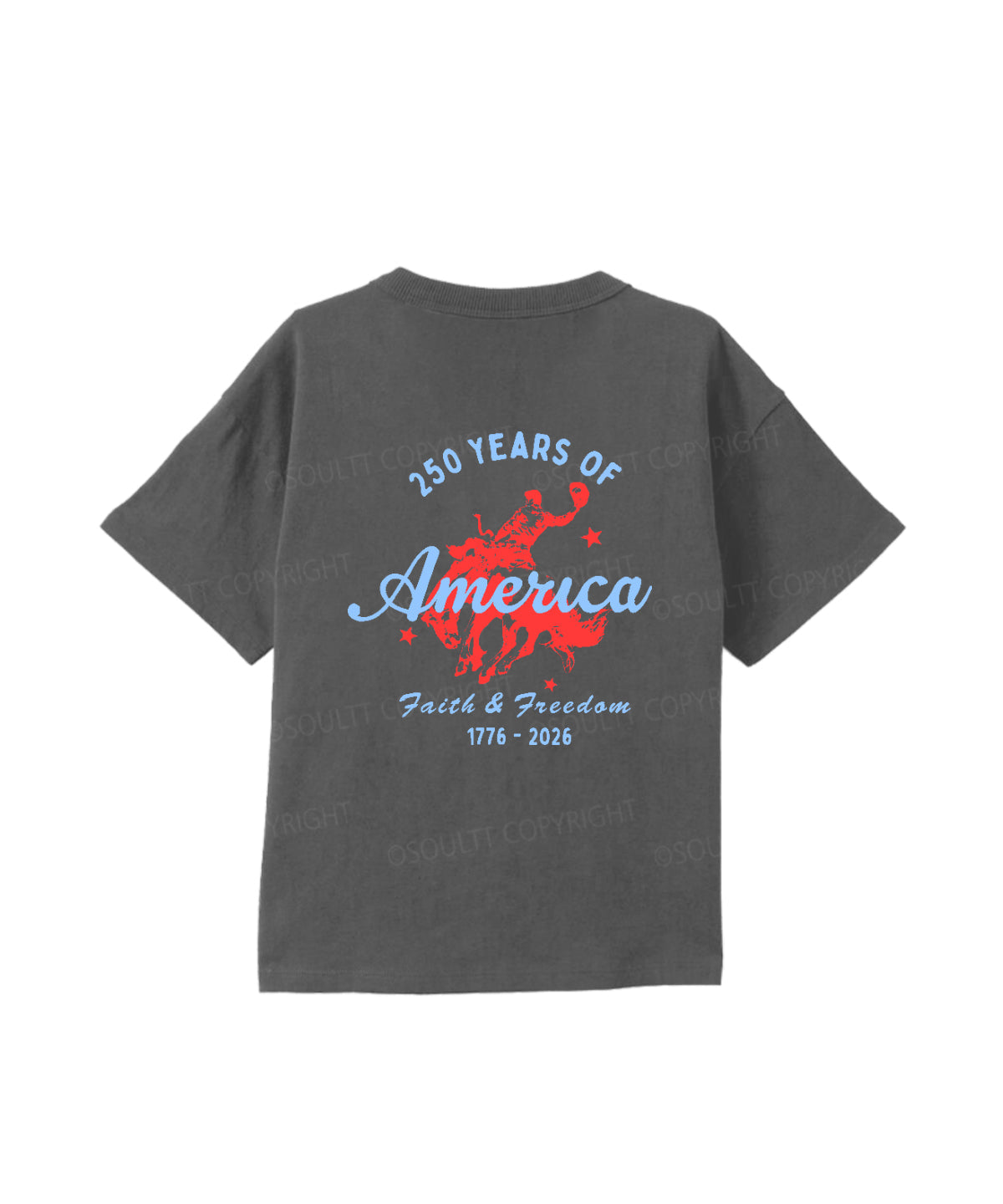 Kids 250 Years America Anniversary Double Sided Cotton Christian T-shirt