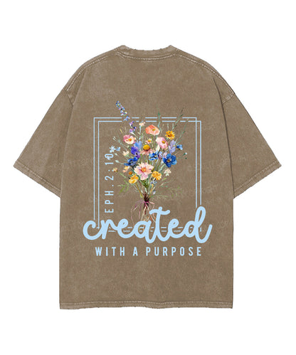 Created For Such A Time Double Sided Unisex Washed Christian T-shirt