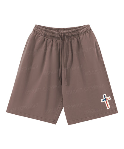 Hooked On Jesus Double Sided Unisex Christian Washed T-Shirt & Shorts