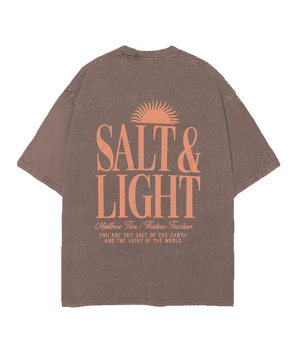 Salt & Light Double Sided Unisex Christian Washed T-Shirt & Shorts