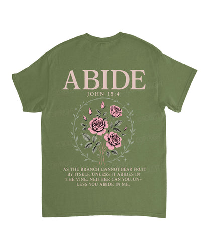 Abide Double Sided Unisex Cotton Christian T-Shirt