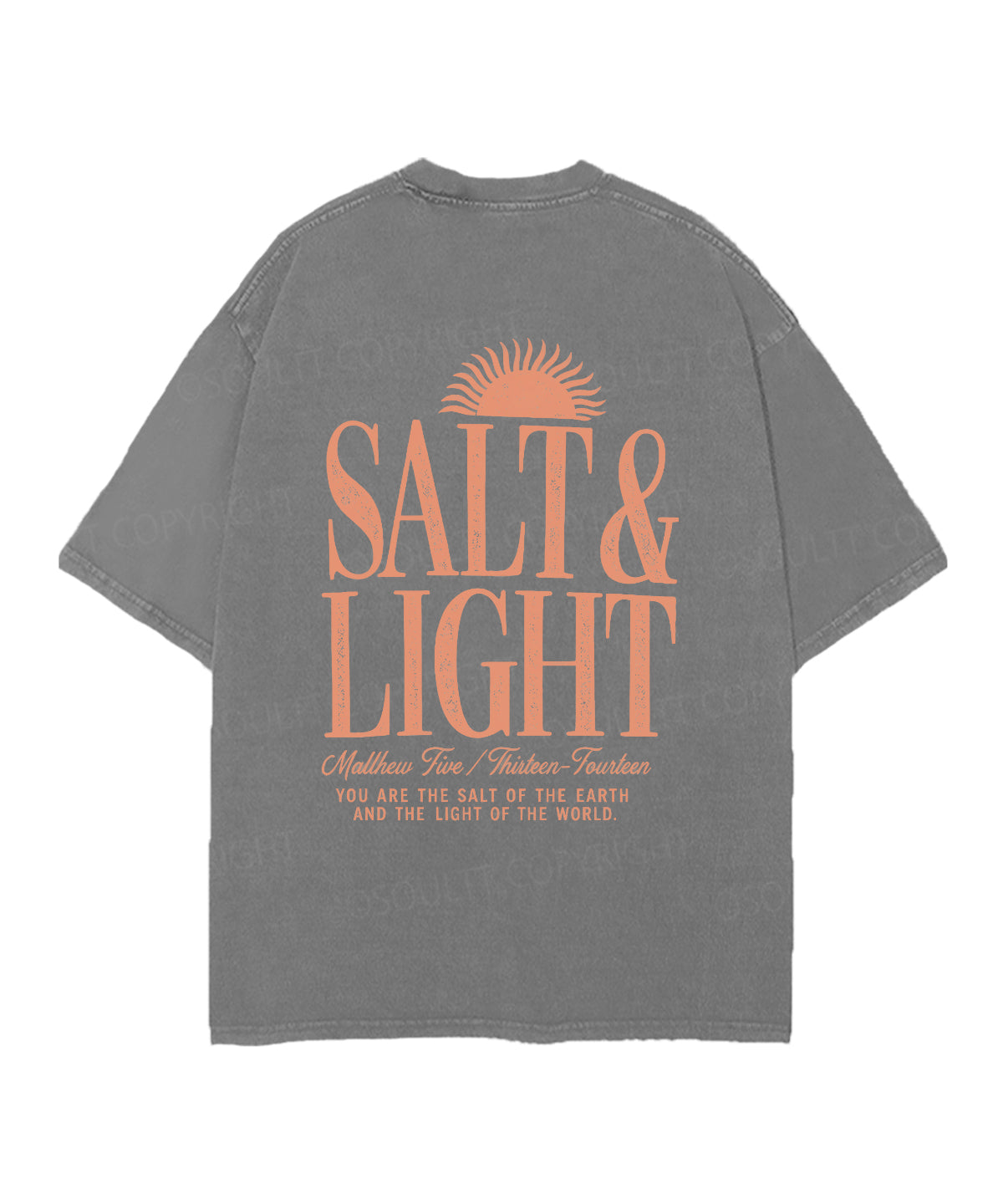 Salt & Light Double Sided Unisex Christian Washed T-Shirt & Shorts