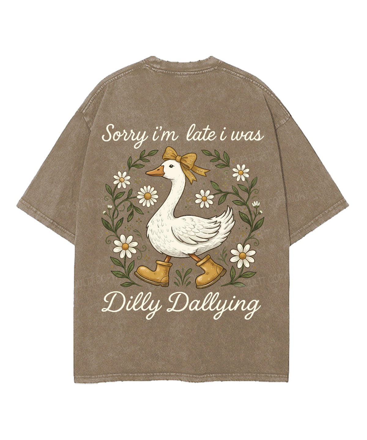 Sorry I’m Late, His Timing Not Mine Double Sided Unisex Washed Christian T-shirt