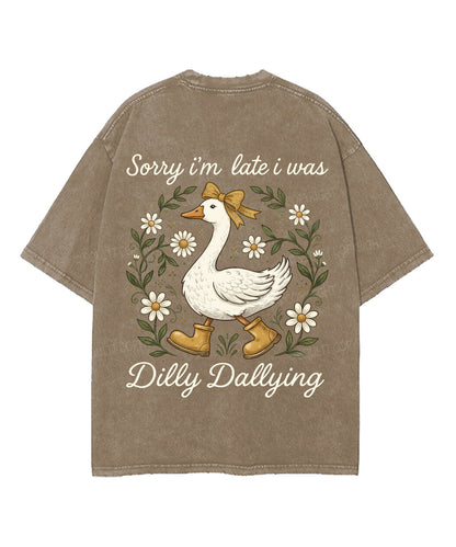 Sorry I’m Late, His Timing Not Mine Double Sided Unisex Washed Christian T-shirt
