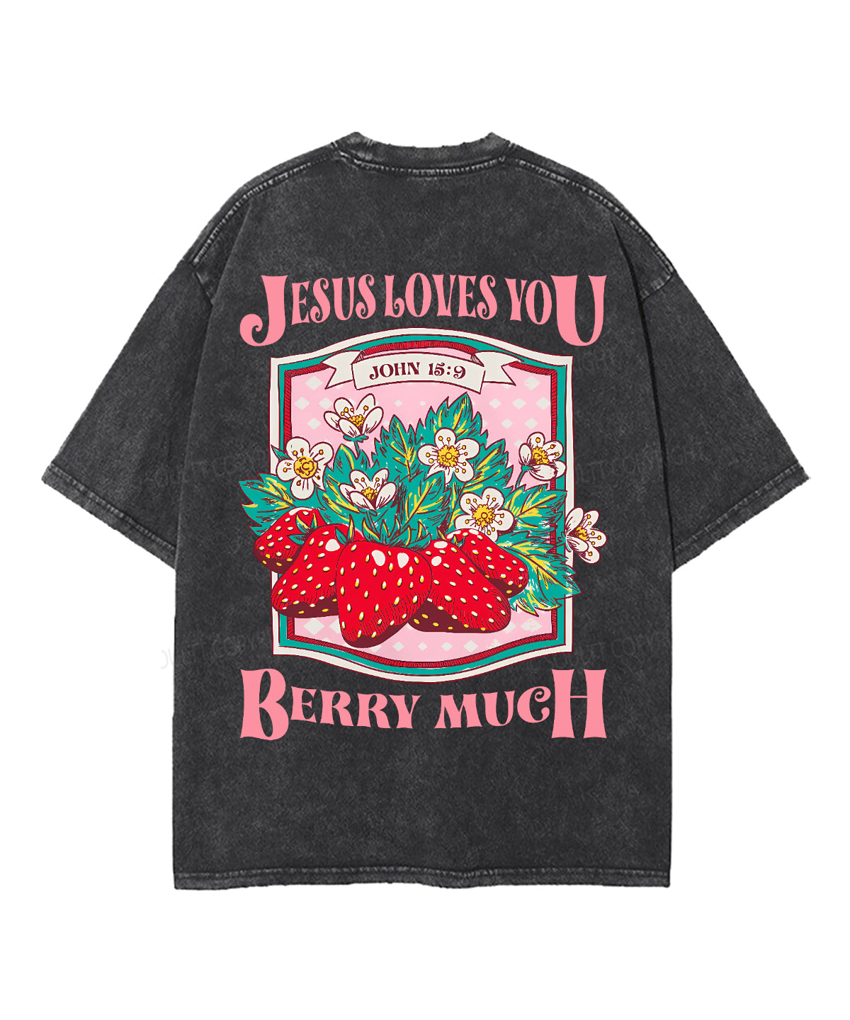 Jesus Loves You Double Sided Unisex Washed Christian T-shirt