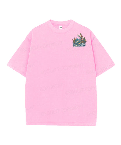 We're Going Fishing Double Sided Unisex Christian Washed T-Shirt & Shorts
