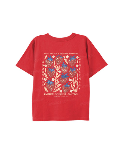 Kids Fruit Of The Spirit Double Sided Cotton Christian T-shirt