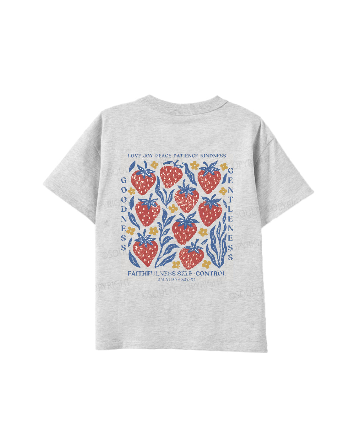 Kids Fruit Of The Spirit Double Sided Cotton Christian T-shirt