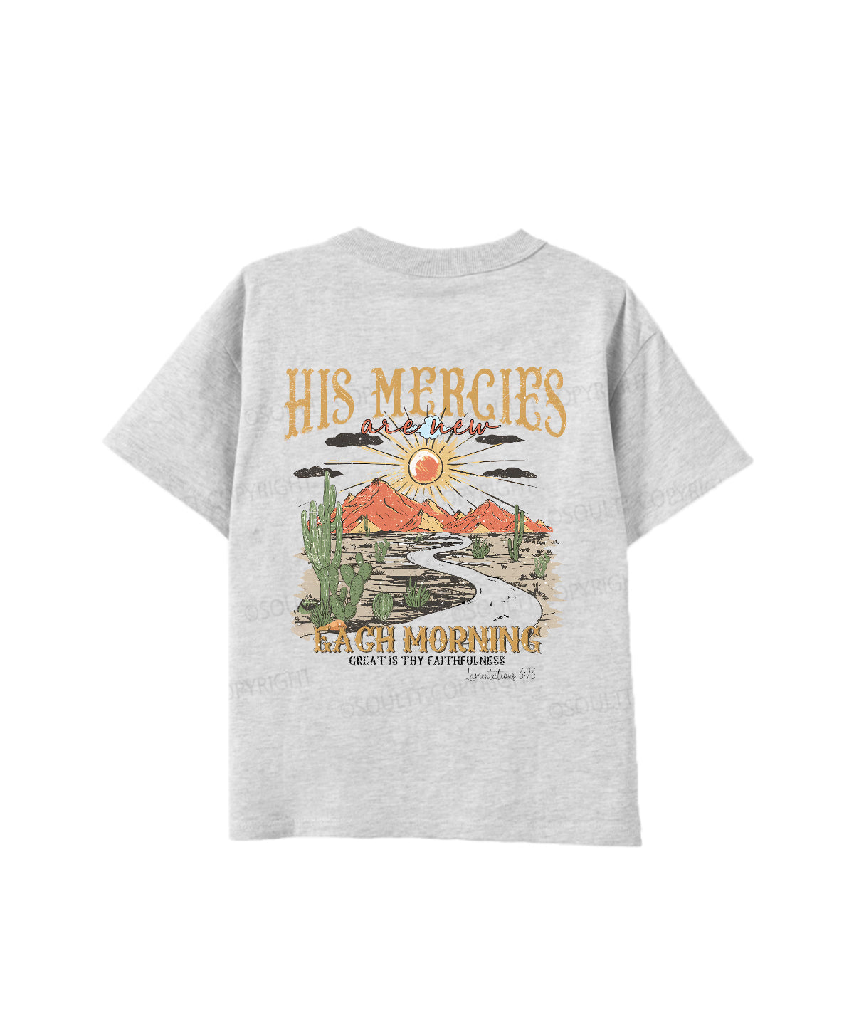 Kids His Mercies Are New Double Sided Cotton Christian T-shirt