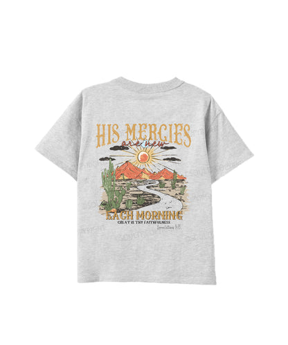 Kids His Mercies Are New Double Sided Cotton Christian T-shirt