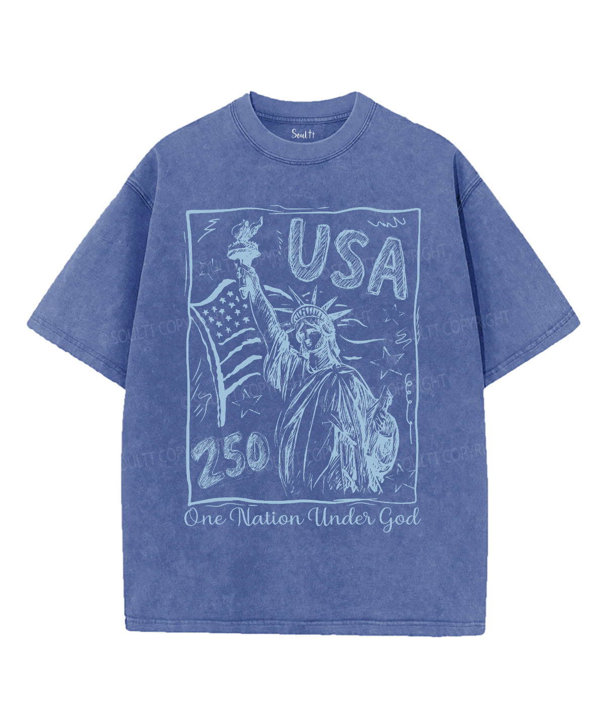 One Nation Under God Unisex Washed Christian T-shirt