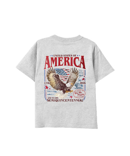 Kids 250 Years America Anniversary Double Sided Cotton Christian T-shirt