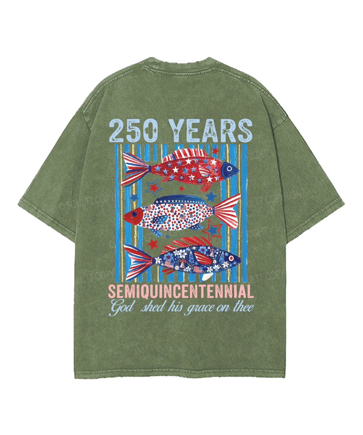 God Shed His Grace On Thee Double Sided Unisex Washed Christian T-shirt