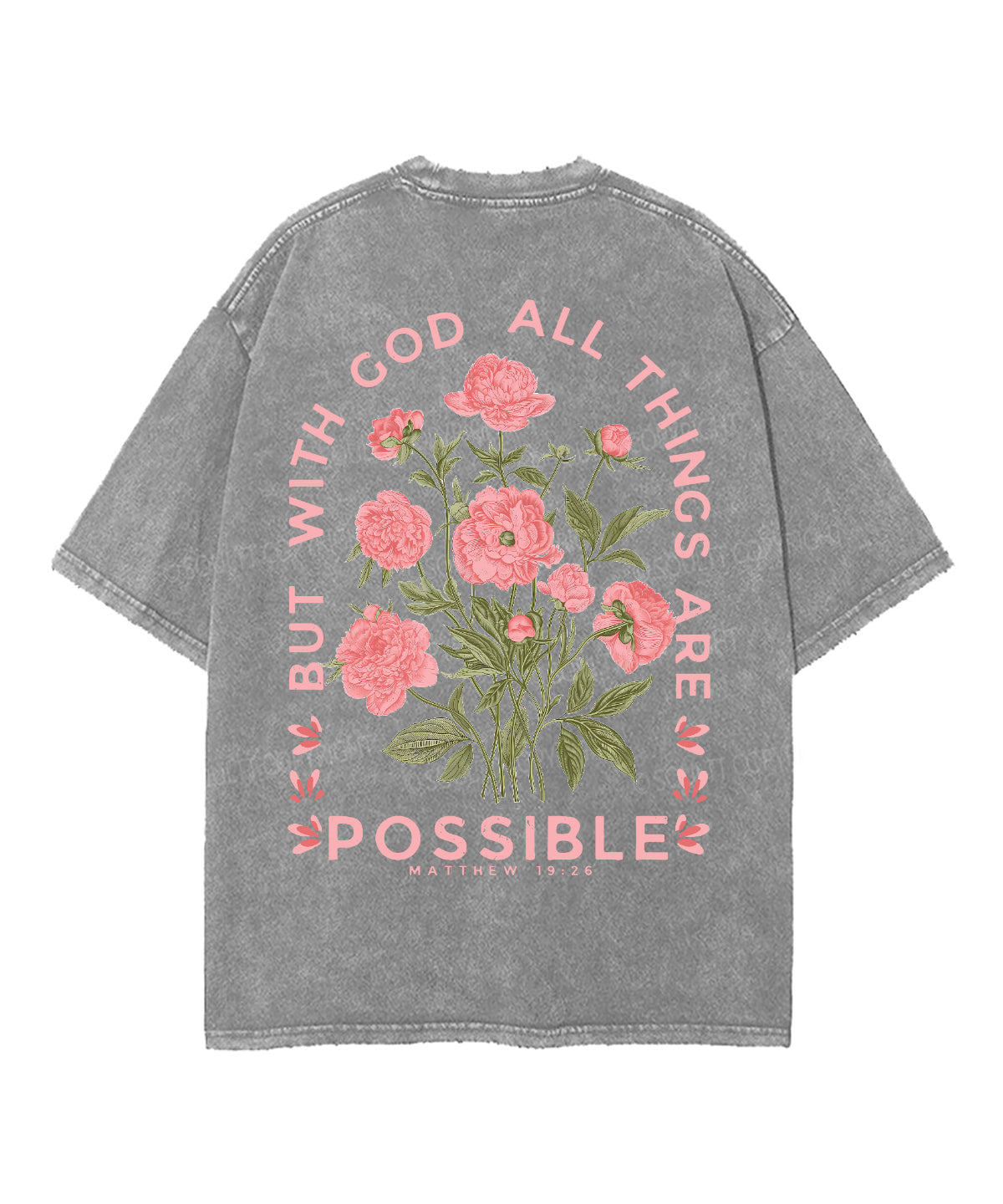 But With God All Things Are Possible Double Sideed Unisex Washed Christian T-shirt