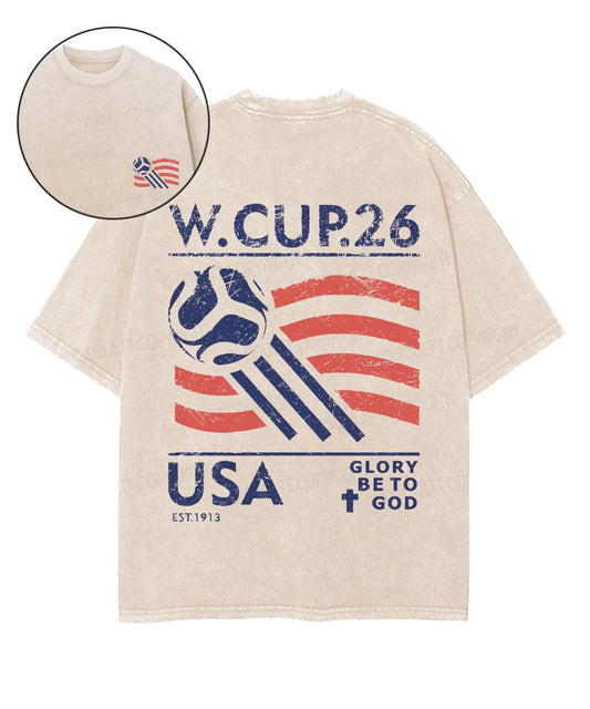 2026 World Cup Double Sided Unisex Washed Christian T-shirt