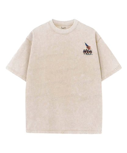 250 Years America Anniversary Double Sided Unisex Washed Christian T-shirt