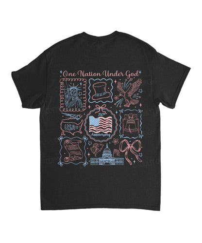 One Nation Under God Double Sided Unisex Cotton Christian T-Shirt