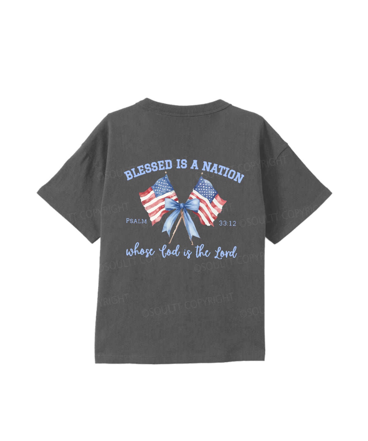 Kids Blessed Is A Nation Whose god Is The Lord Cotton Christian T-shirt