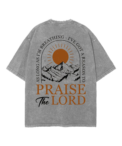 Praise The Lord Double Sided Unisex Washed Christian T-shirt