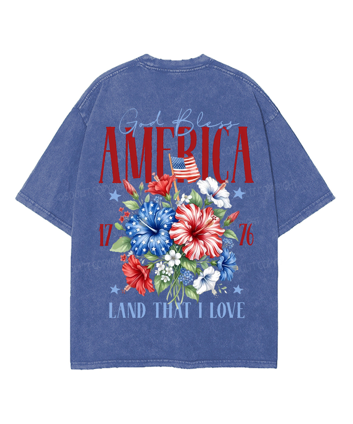 God Bless America Double Sided Unisex Washed Christian T-shirt