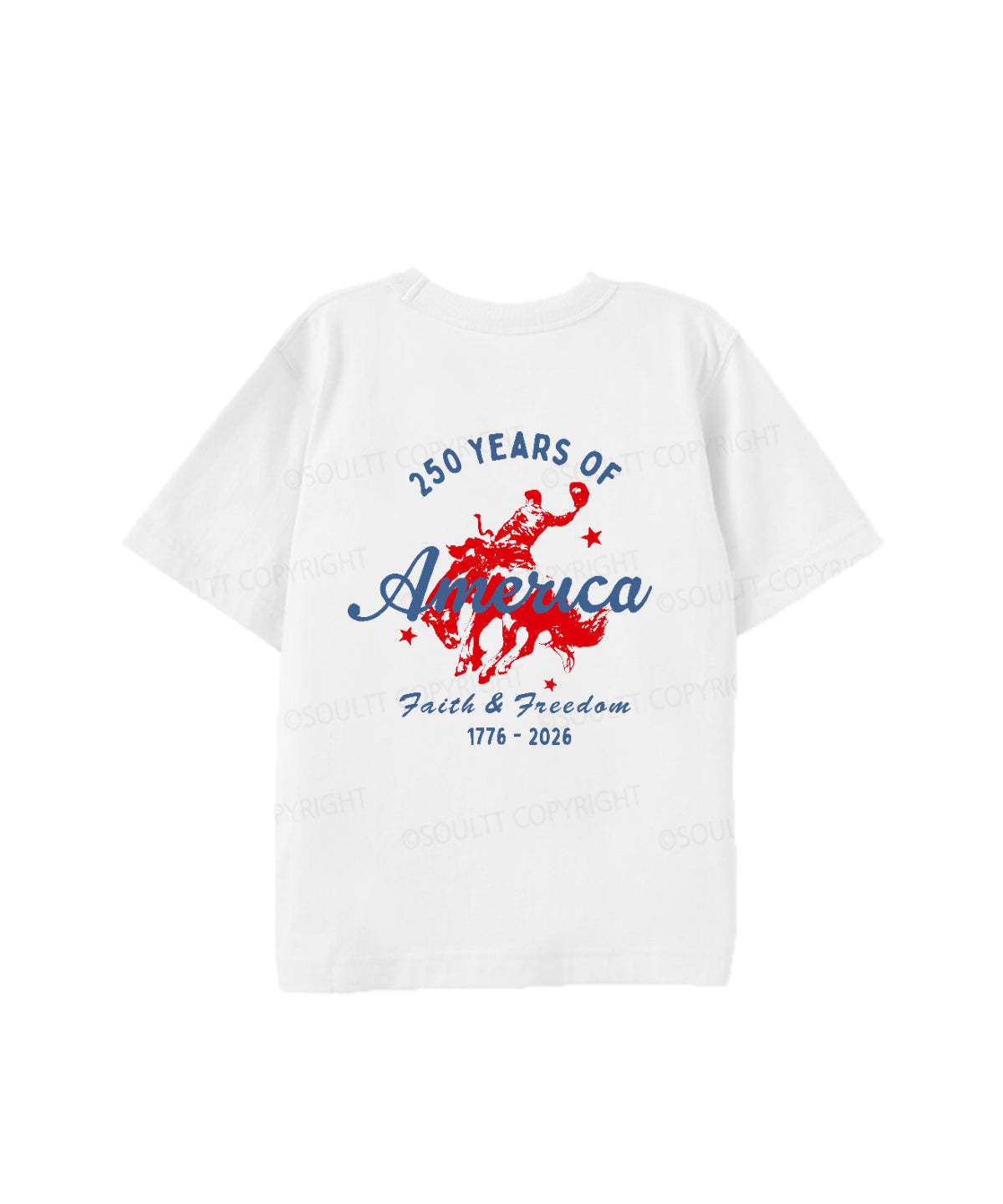 Kids 250 Years America Anniversary Double Sided Cotton Christian T-shirt