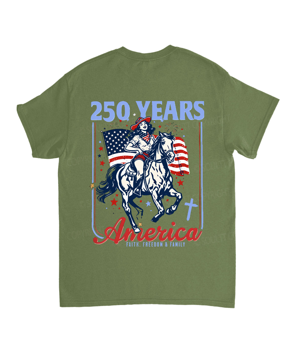 250 Years America Anniversary Double Sided Unisex Cotton Christian T-Shirt