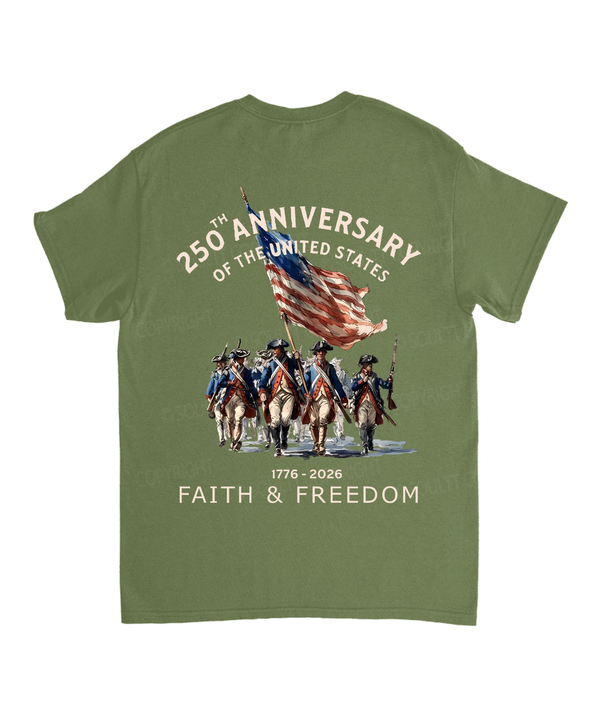 250 Years America Anniversary Double Sided Unisex Cotton Christian T-Shirt