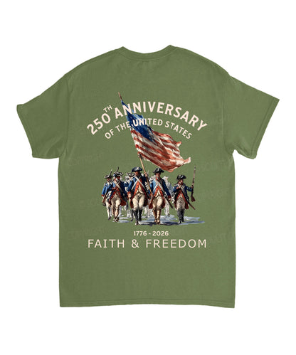 250 Years America Anniversary Double Sided Unisex Cotton Christian T-Shirt
