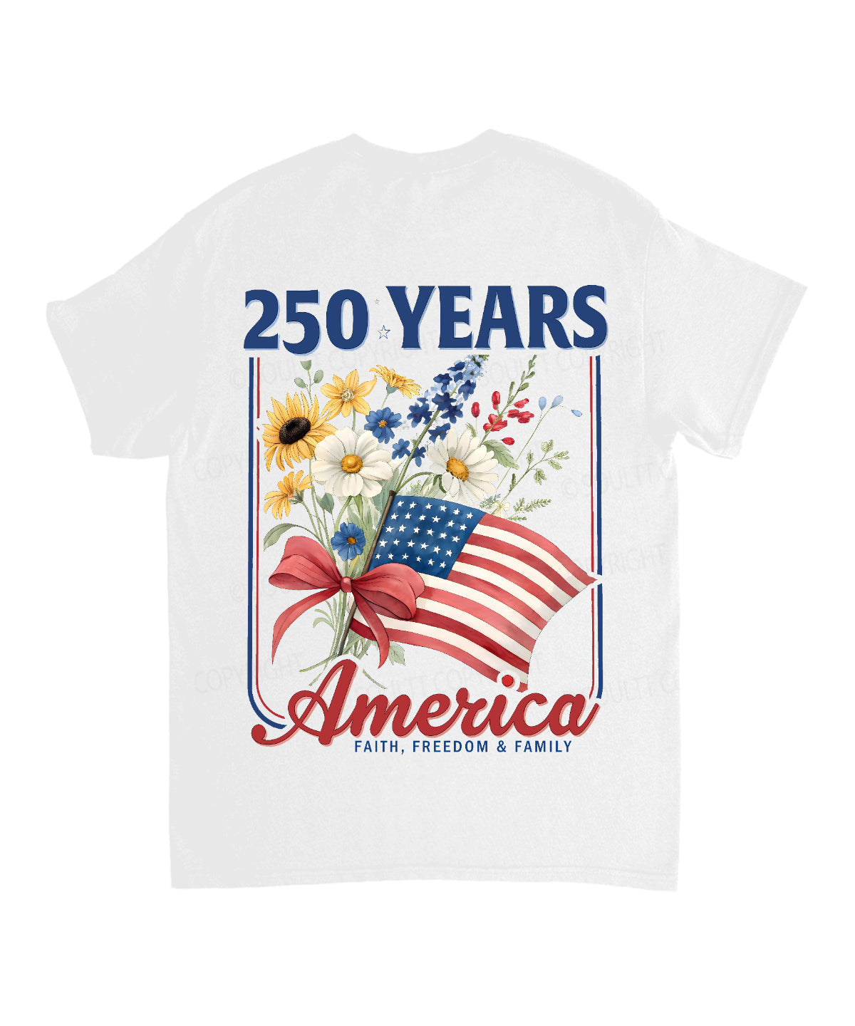 250 Years America Anniversary Double Sided Unisex Cotton Christian T-Shirt